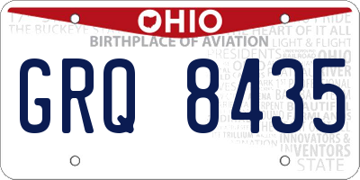OH license plate GRQ8435