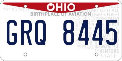 OH license plate GRQ8445