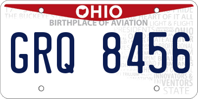 OH license plate GRQ8456