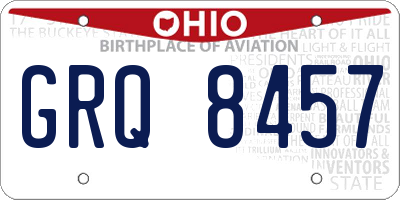 OH license plate GRQ8457