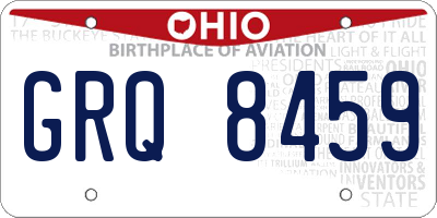 OH license plate GRQ8459