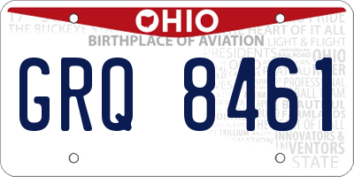 OH license plate GRQ8461