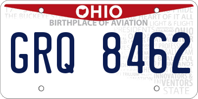 OH license plate GRQ8462
