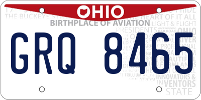 OH license plate GRQ8465