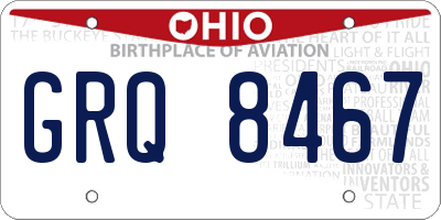 OH license plate GRQ8467