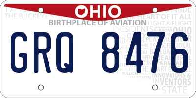 OH license plate GRQ8476