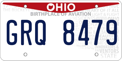OH license plate GRQ8479