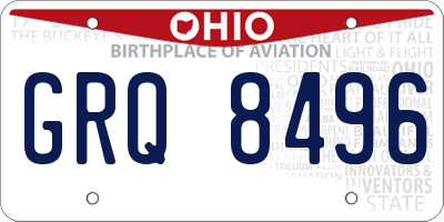 OH license plate GRQ8496