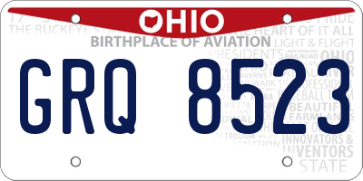OH license plate GRQ8523