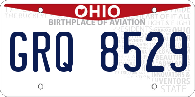 OH license plate GRQ8529