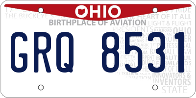 OH license plate GRQ8531