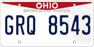 OH license plate GRQ8543