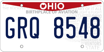 OH license plate GRQ8548