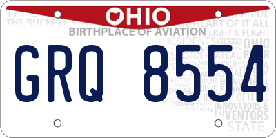 OH license plate GRQ8554