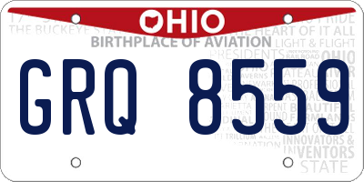 OH license plate GRQ8559