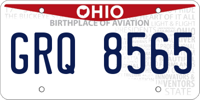 OH license plate GRQ8565