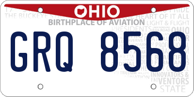 OH license plate GRQ8568