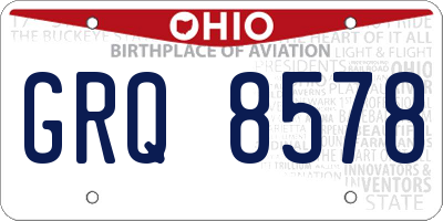 OH license plate GRQ8578
