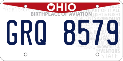 OH license plate GRQ8579