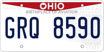OH license plate GRQ8590