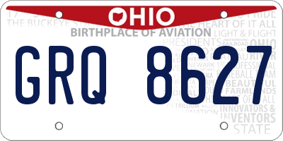 OH license plate GRQ8627