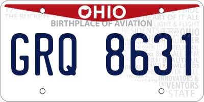 OH license plate GRQ8631