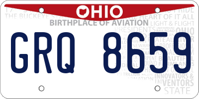 OH license plate GRQ8659