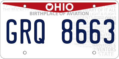 OH license plate GRQ8663