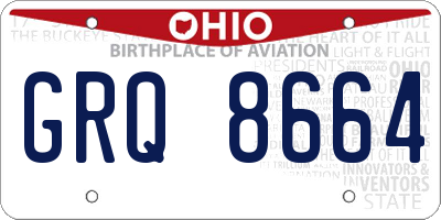 OH license plate GRQ8664