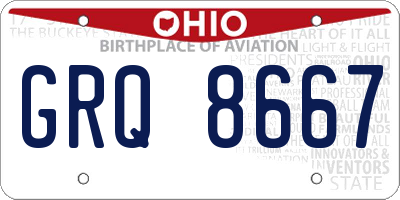 OH license plate GRQ8667