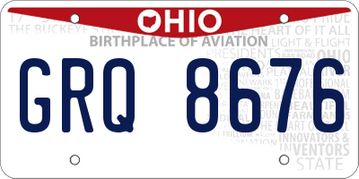 OH license plate GRQ8676