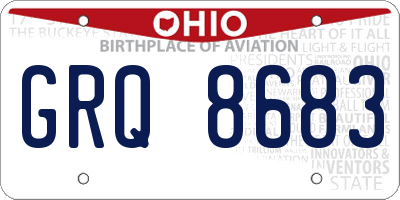 OH license plate GRQ8683