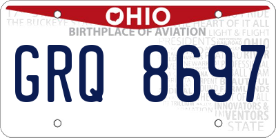 OH license plate GRQ8697