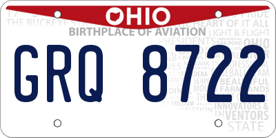 OH license plate GRQ8722
