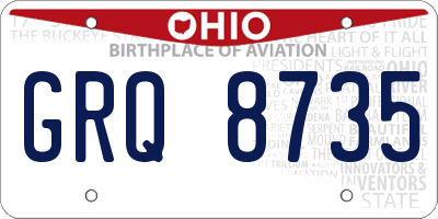 OH license plate GRQ8735