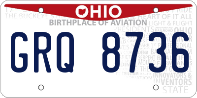 OH license plate GRQ8736