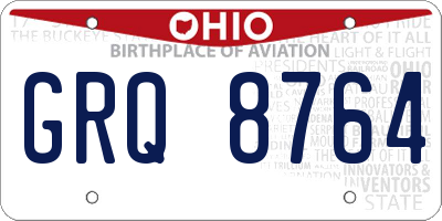 OH license plate GRQ8764