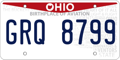 OH license plate GRQ8799