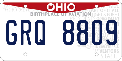 OH license plate GRQ8809