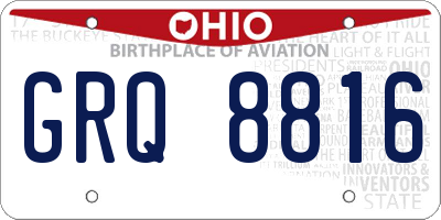 OH license plate GRQ8816
