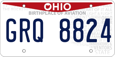 OH license plate GRQ8824