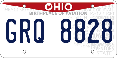 OH license plate GRQ8828