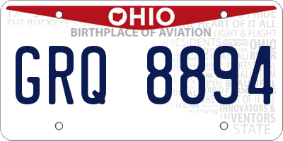 OH license plate GRQ8894