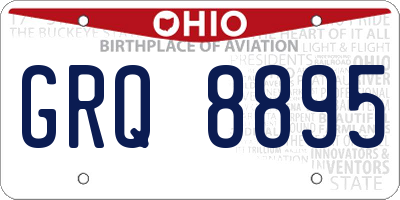 OH license plate GRQ8895