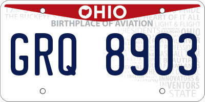 OH license plate GRQ8903