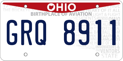 OH license plate GRQ8911