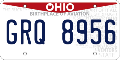 OH license plate GRQ8956