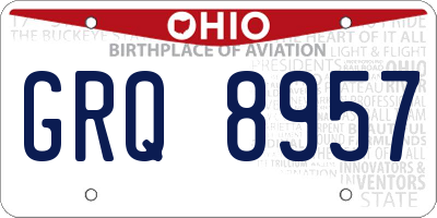 OH license plate GRQ8957