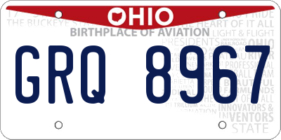 OH license plate GRQ8967
