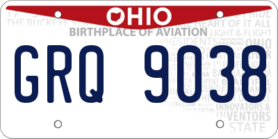 OH license plate GRQ9038